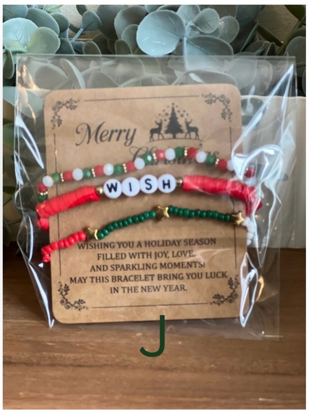 Merry Christmas Beaded Clay Bracelets, Various Designs, Choose One - Picture 7 of 16
